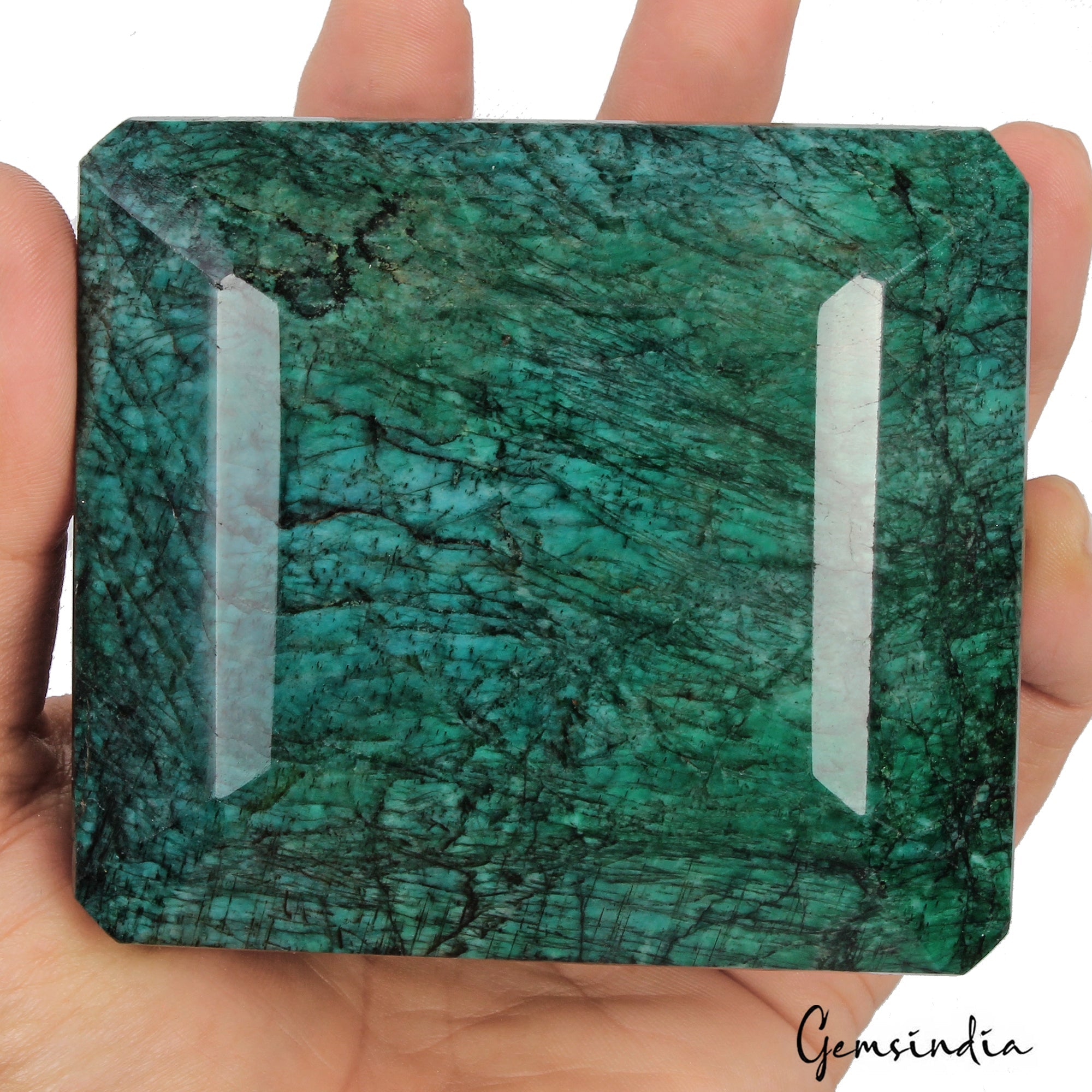 4670 Ct Natural Green Zambian Blue Green Emerald Octagon Cut Earth Mined Gems