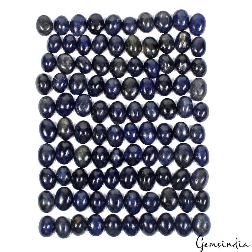 100 Pcs Natural Blue Sapphire Oval Cabochon Loose 9mm-10mm Gemstones Lot~325 Cts