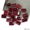 300 Ct Natural Red Ruby Rectangular Cut Faceted Loose Wholesale Gems Lot 19 Pcs
