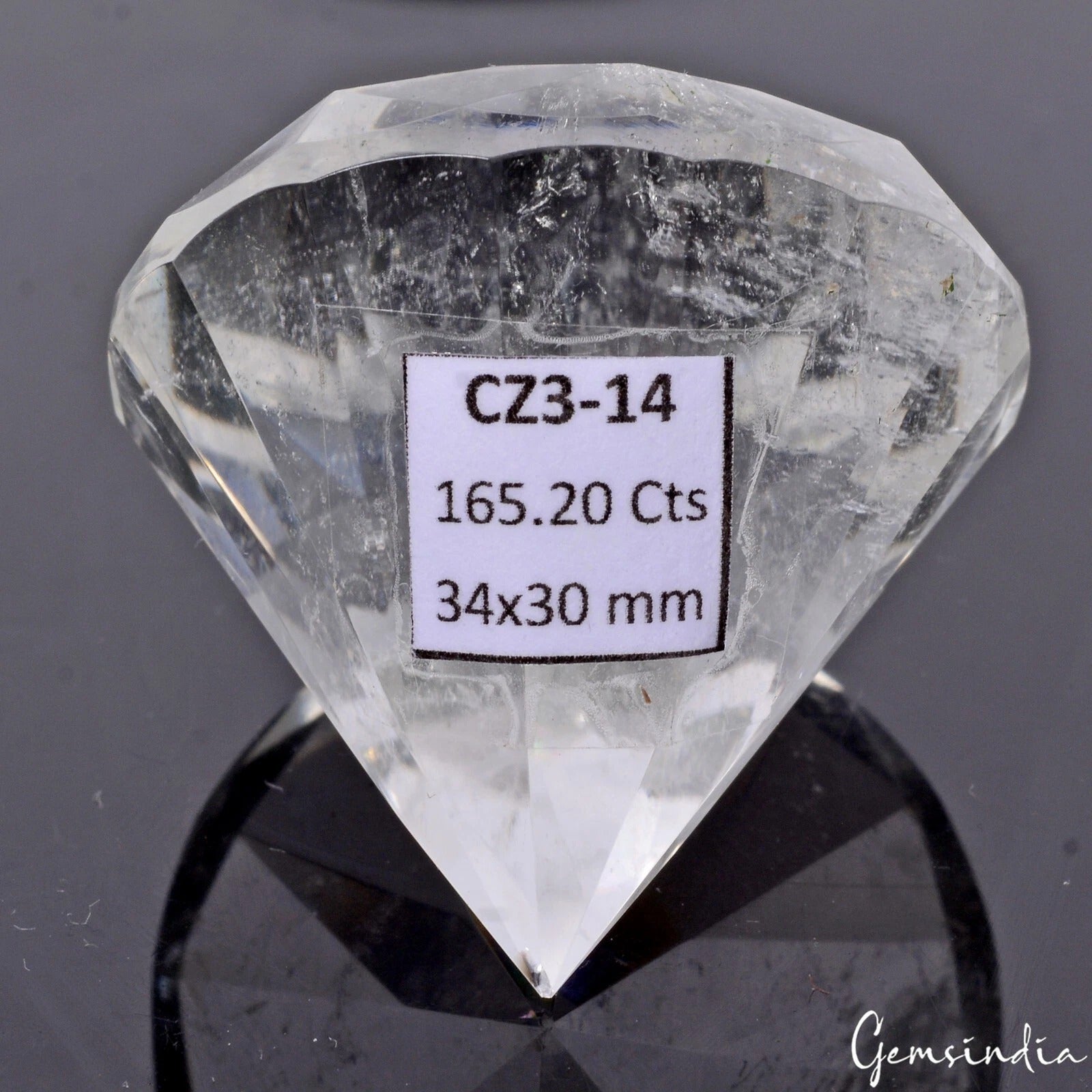 Diamond Loose Gemstone, White — 34x30mm, 165.20 Ct, Brazil