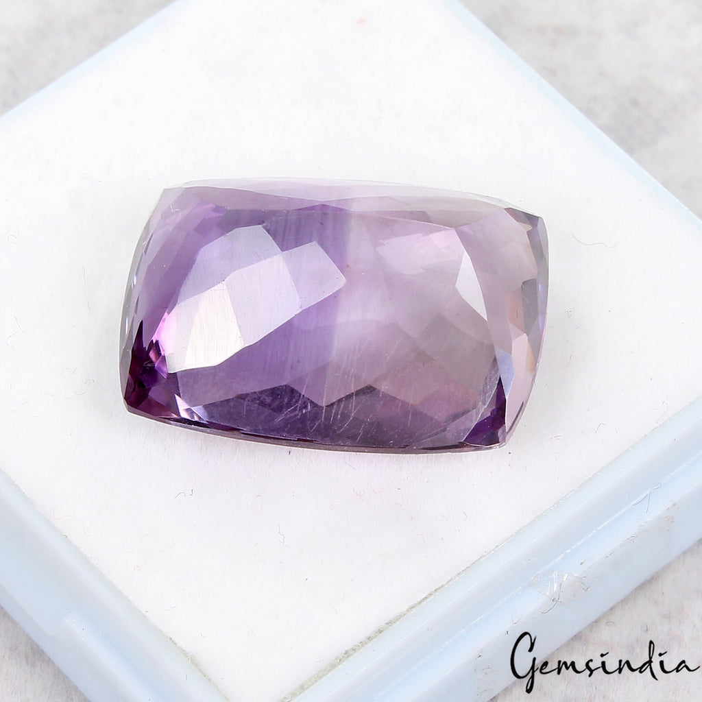 30.15 Ct VVS Cushion Cut Natural Purple Amethyst -Unheated Brazil Loose Gemstone