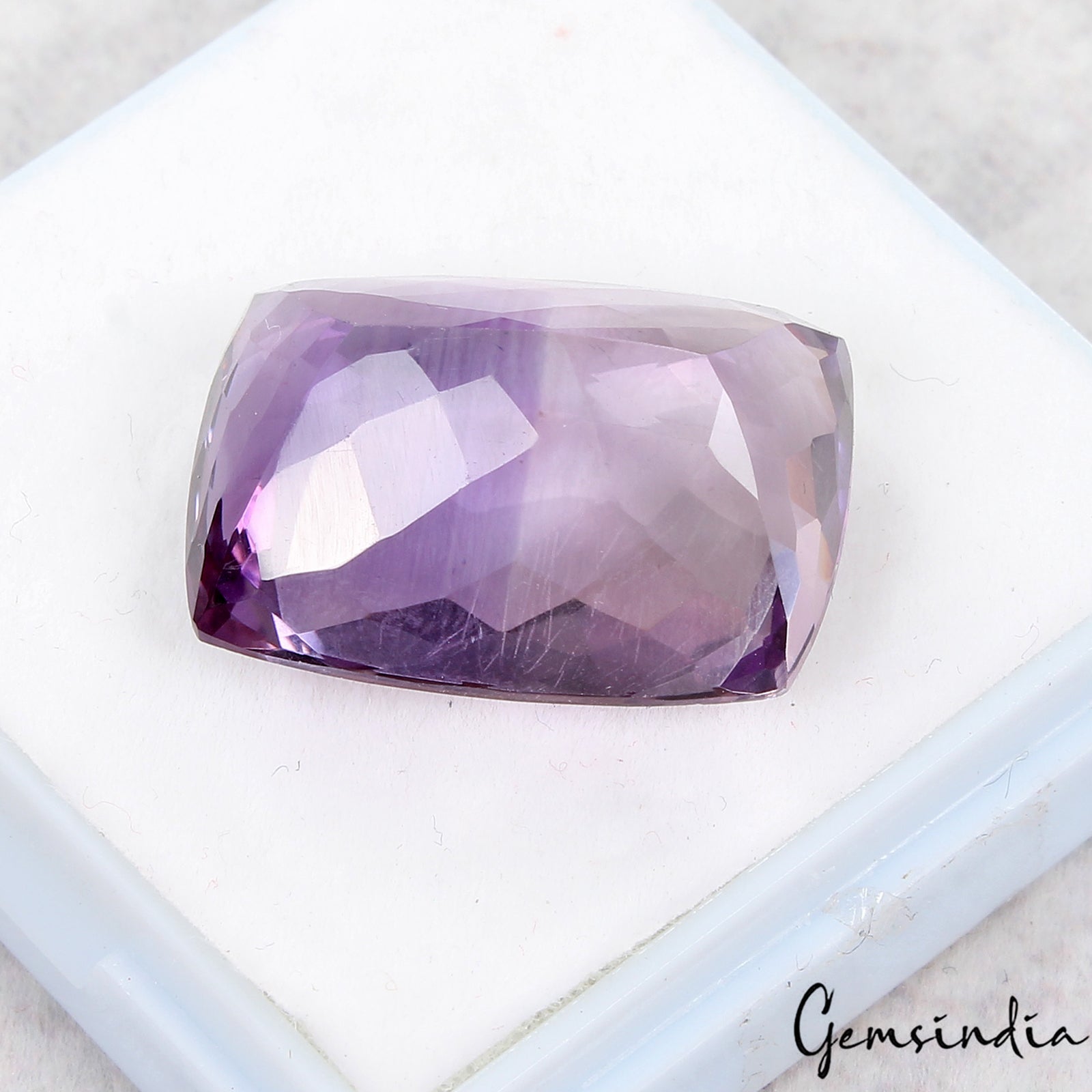 30.15 Ct VVS Cushion Cut Natural Purple Amethyst -Unheated Brazil Loose Gemstone