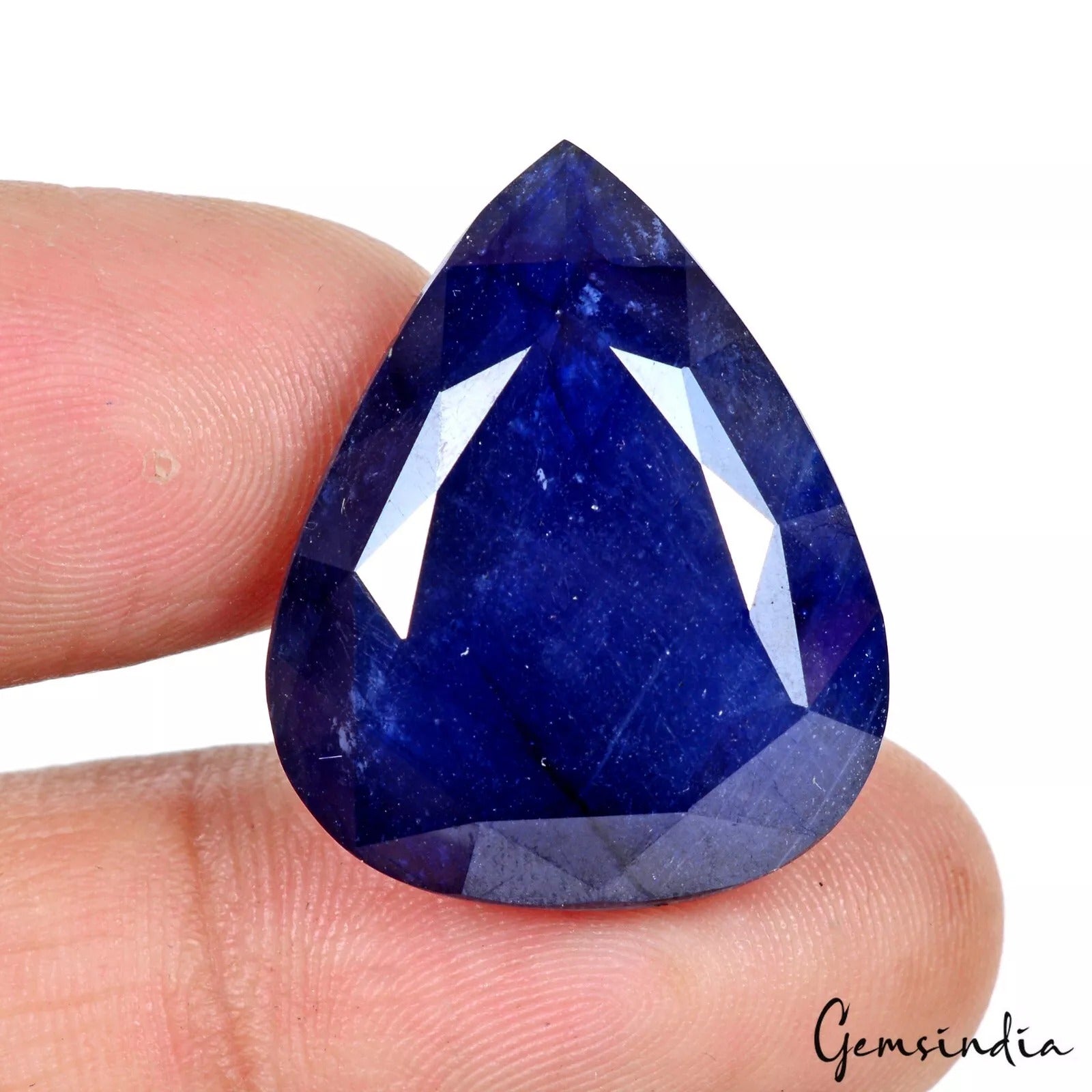 Sapphire Loose Gemstone, Pear Cut, Heated — 25x21x13 mm, 55.30 Ct, Sri Lanka