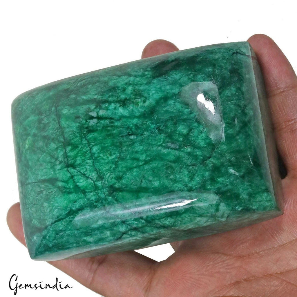 2825 Ct Natural Green Emerald Rectangular Cabochon Museum Grade Gemstone, Brazil