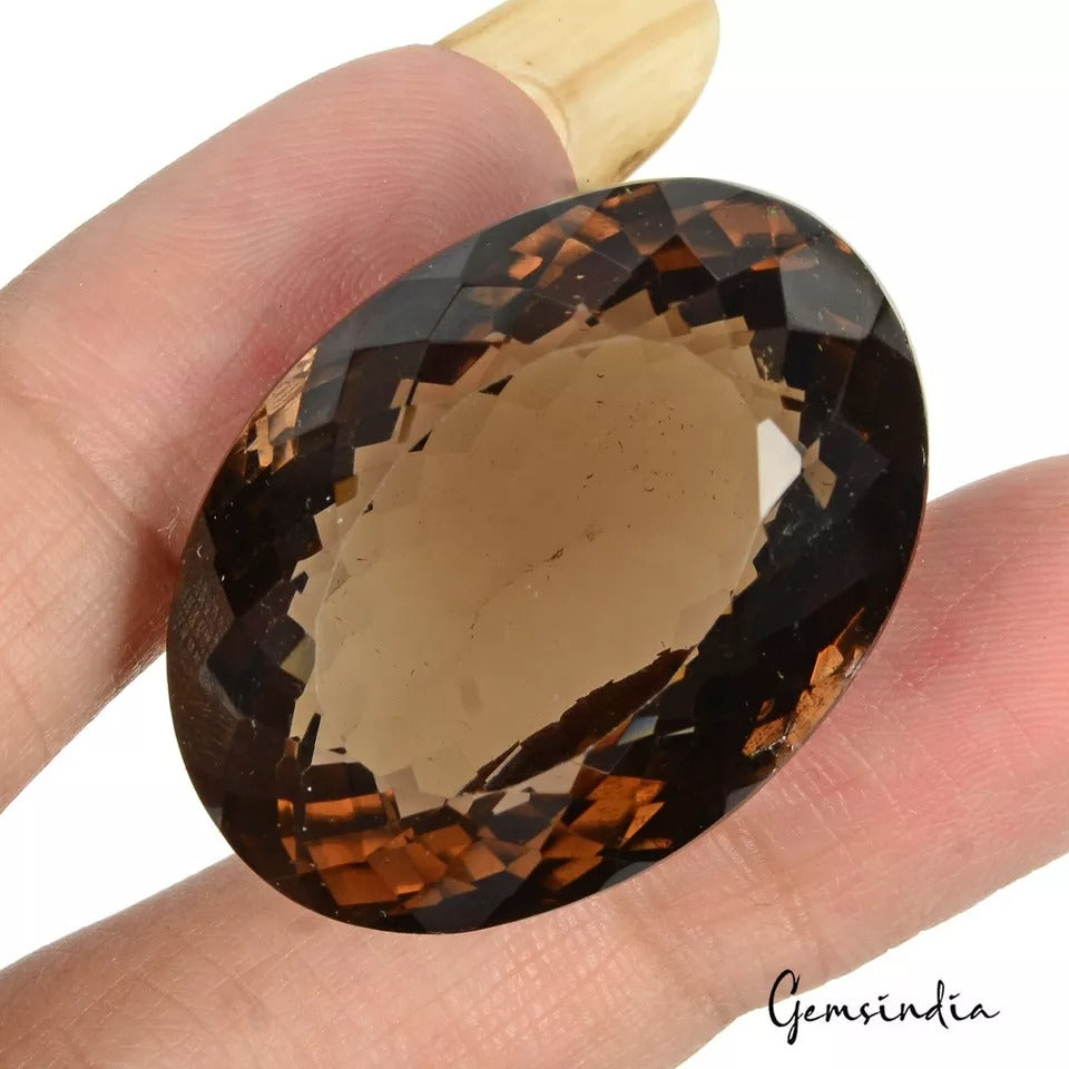 Certified 84.00 Ct Natural Untreated Brown Smoky Oval Cut Loose Gem For Pendant