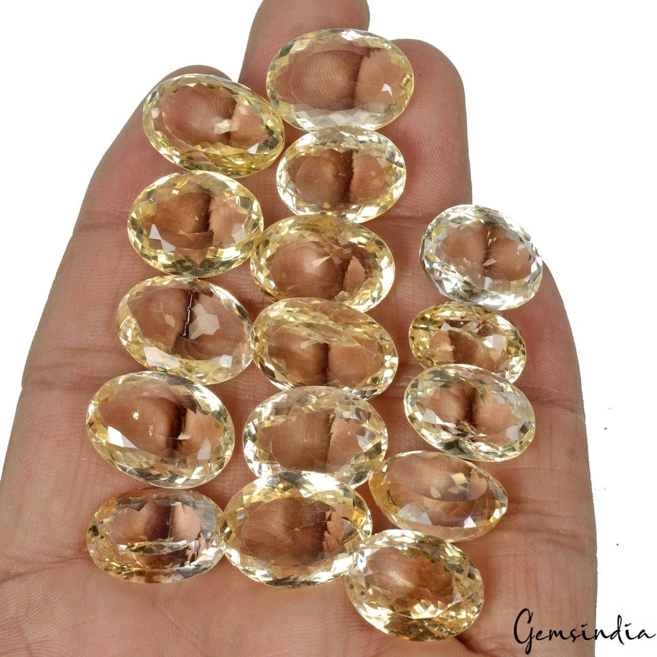 Natural Citrine Oval Cut Jewelry Making Loose Gemstone Lot 15-19mm 220 CT 16 Pcs