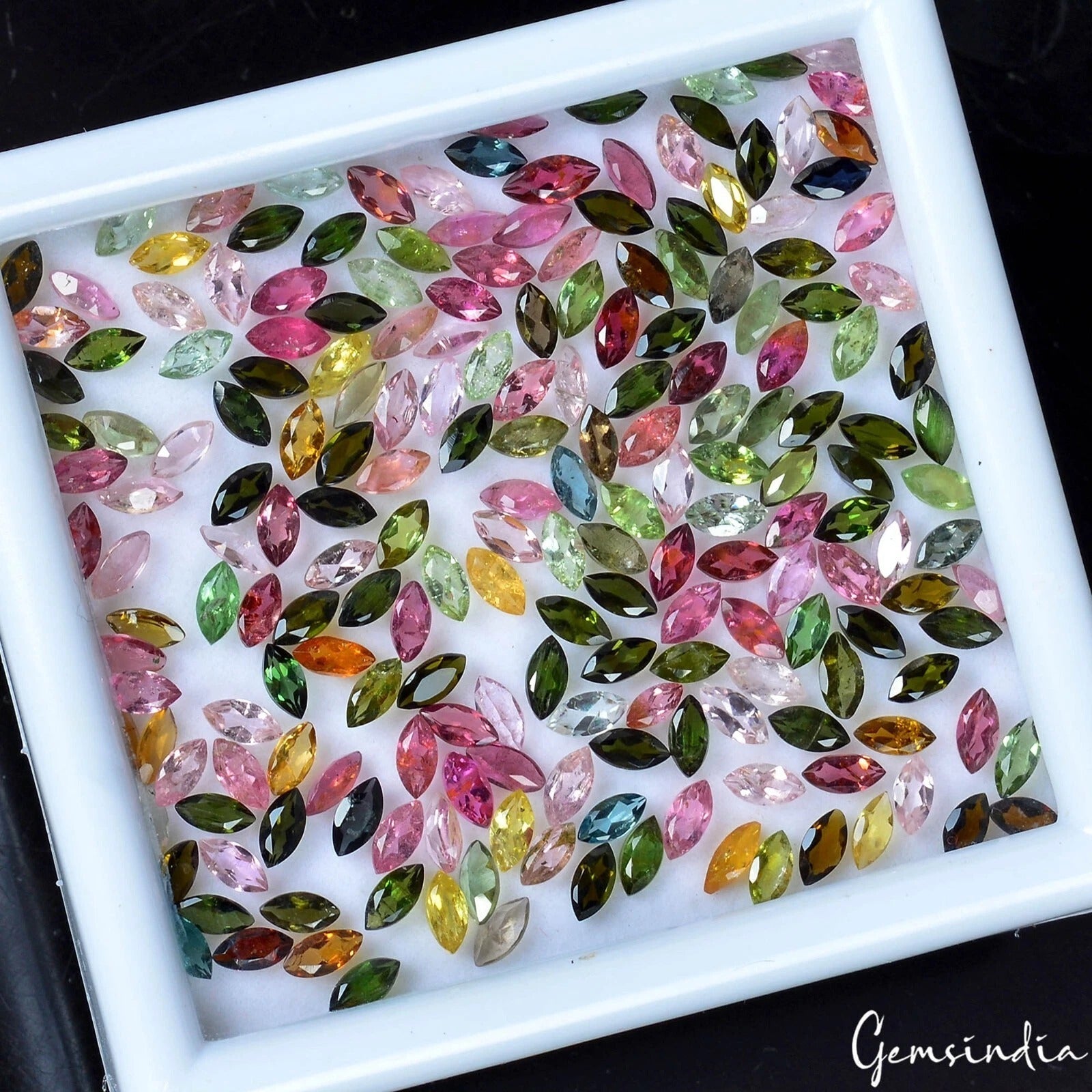 28.50 Ct/200 Pcs Natural Multi Color Tourmaline Marquise Calibrated 5x2.5mm Gems