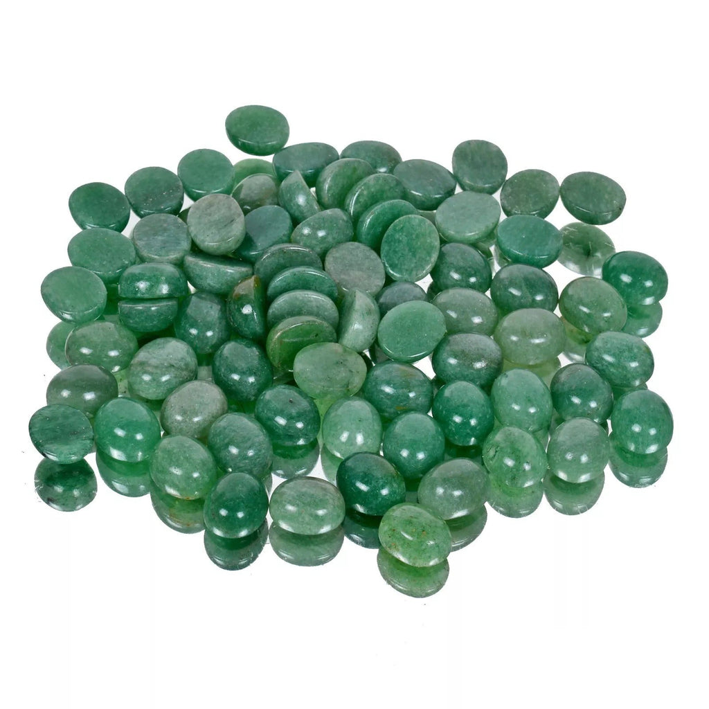 390 Ct/11x9mm Natural Dark Green Aventurine Loose Oval Cab Untreated Gemstones