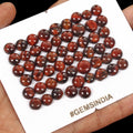 180 Cts/24 Pcs Natural Untreated Red Tiger Eye Round Loose Gem Lot For Jewelry