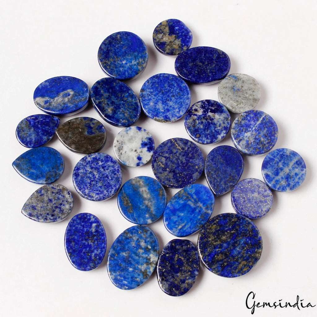 Lapis Lazuli Lot, Cabochon, Blue — 25 Pieces, 15mm, 520 Ct, Afghanistan