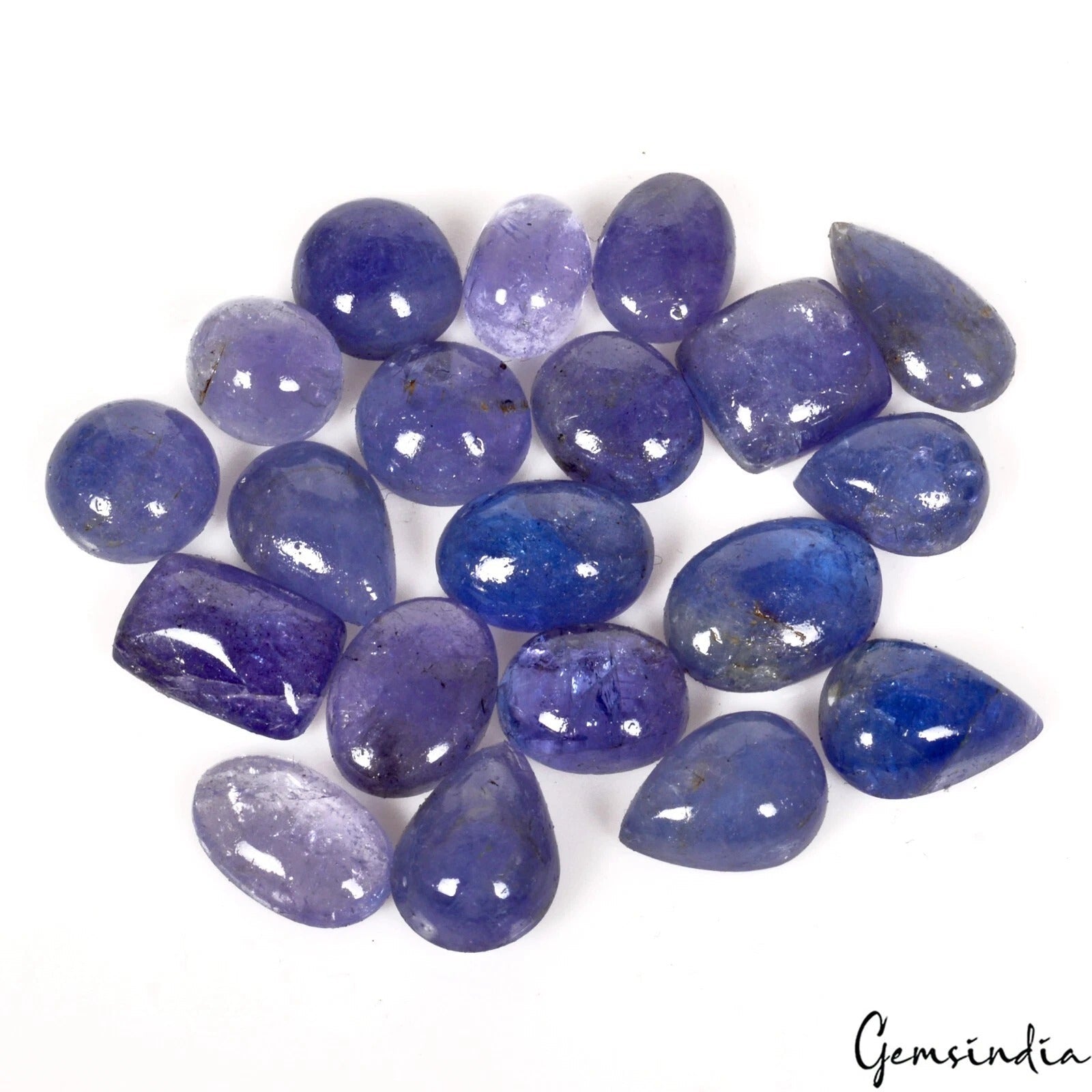 86.60 Ct Natural Tanzanite Cabochon Lot – Rich Blue-Violet Loose Gemstones~20Pcs