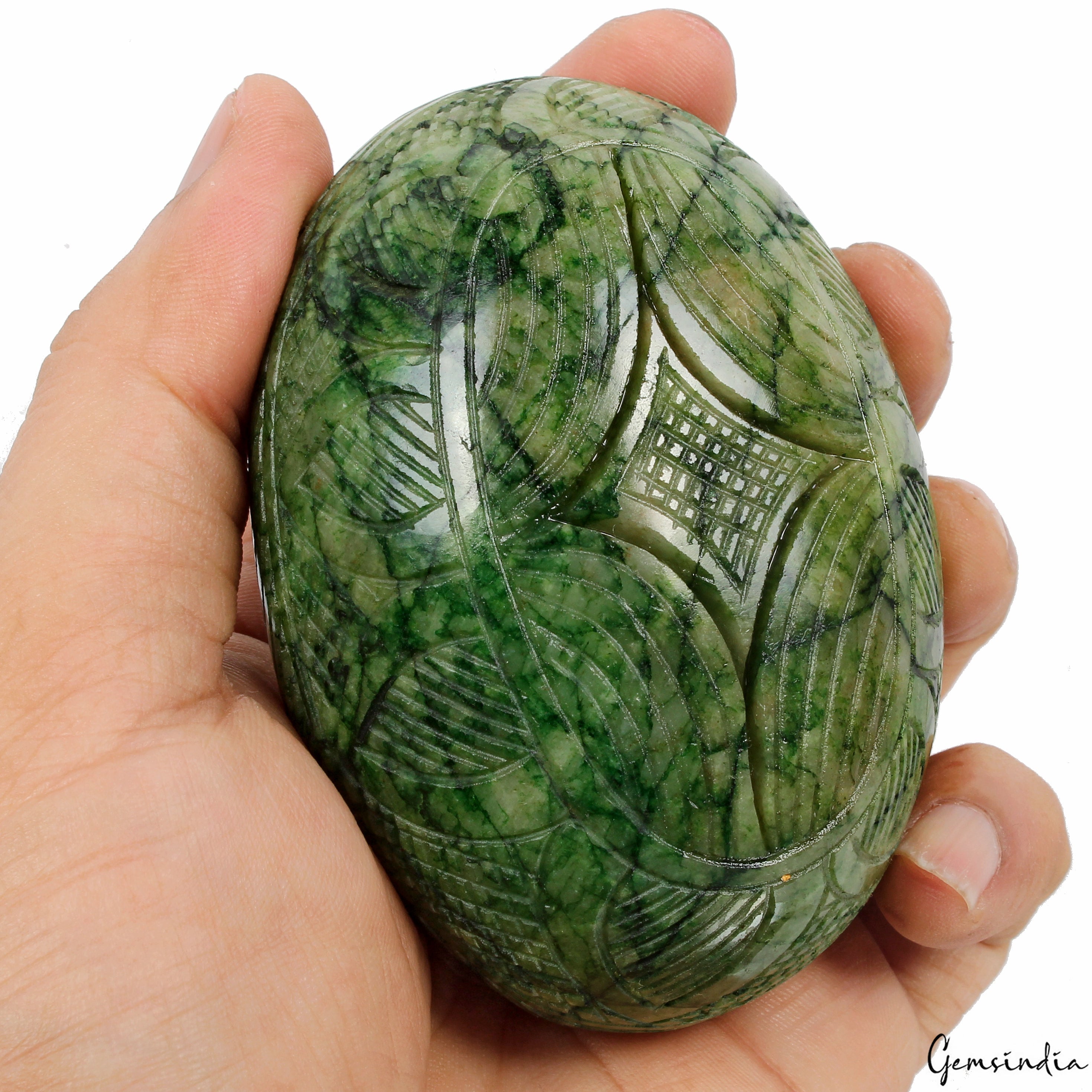 1720 Ct Certified Natural Emerald Stunning Green Huge Size Carved Loose Gemstone