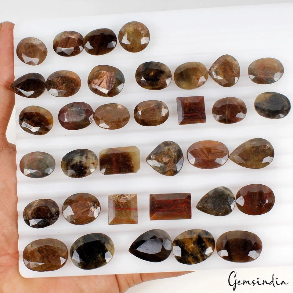 600 Cts/35 Pcs Natural Untreated Multi Color Sapphire Mixed Cut Gems For Jewelry