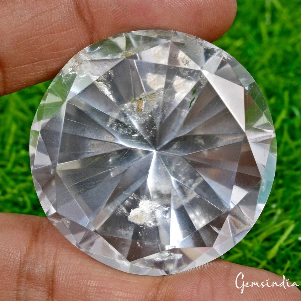 272 Ct Natural Diamond Cut White Quartz Crystal Mineral Loose Huge Size Gemstone