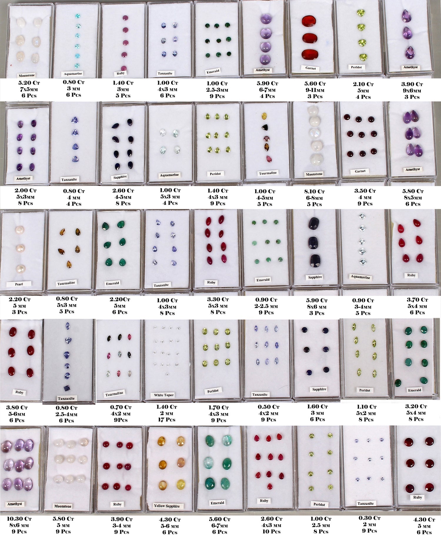 307Pcs Estate Genuine Semi Precious Loose Mix Cut Multi Gemstones Lot Collection