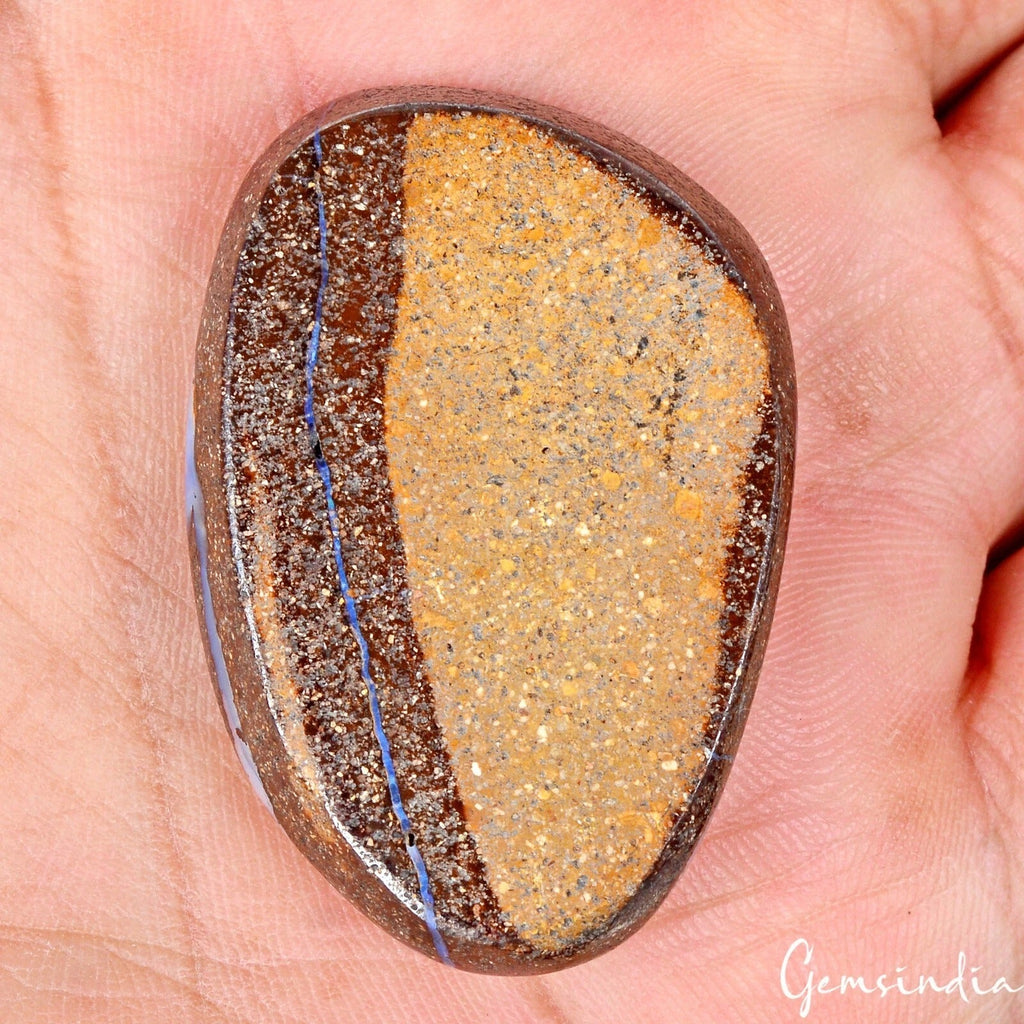 Natural Australian Boulder Opal Cabochon-Multi-Fire Blue Matrix Gemstone~58.80Ct