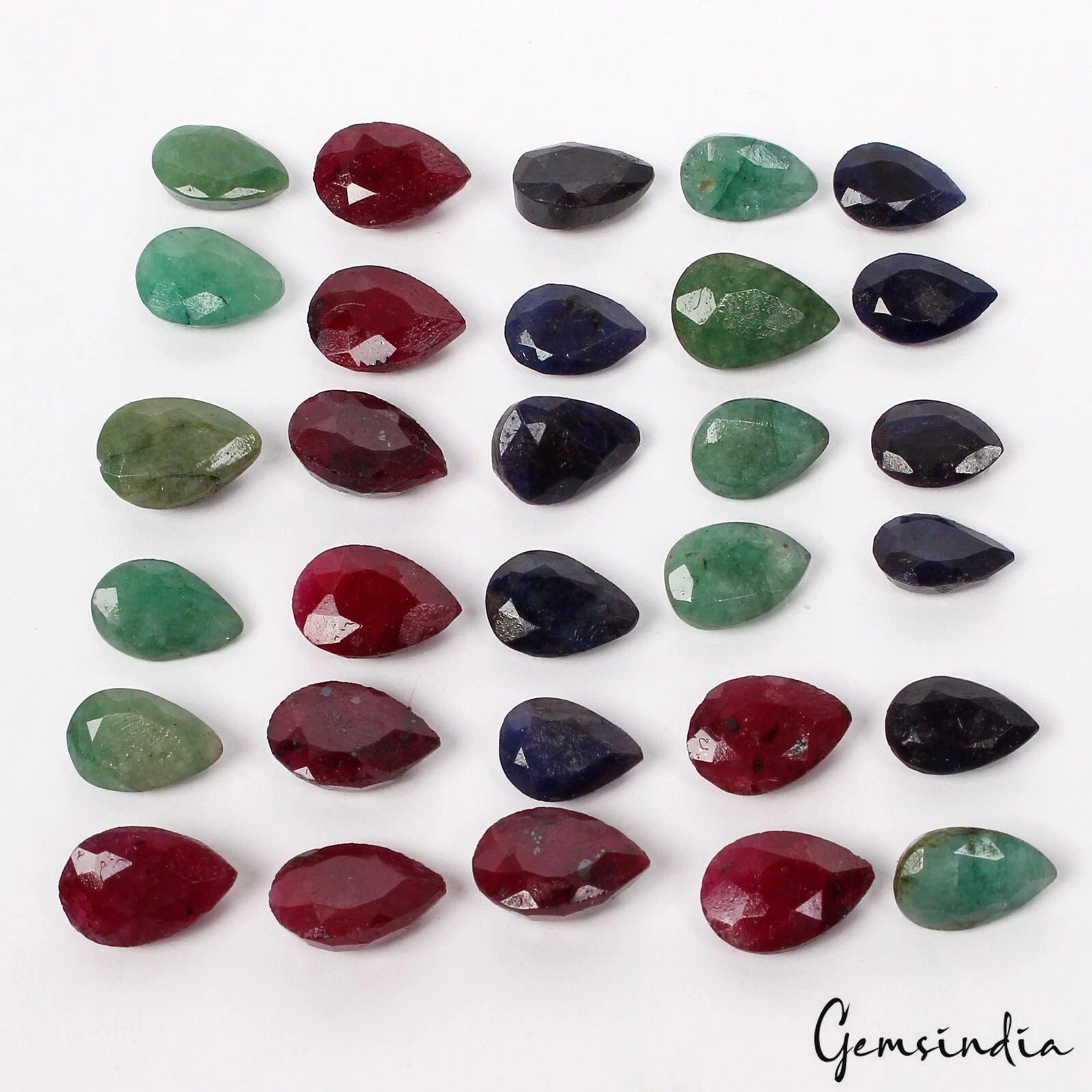 Ruby Lot, Loose Gemstone, Color Enhanced, Multi Color — 30 Pieces, 9mm to 12mm, 106.70 Ct, Brazil