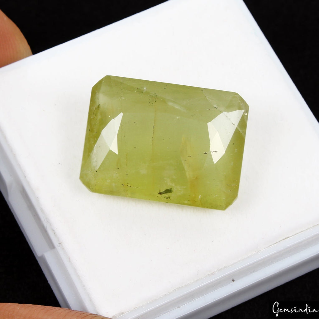 20.40 Cts Natural Brazilian Yellow Beryl Heliodor Octagon Cut Unheated Loose Gem