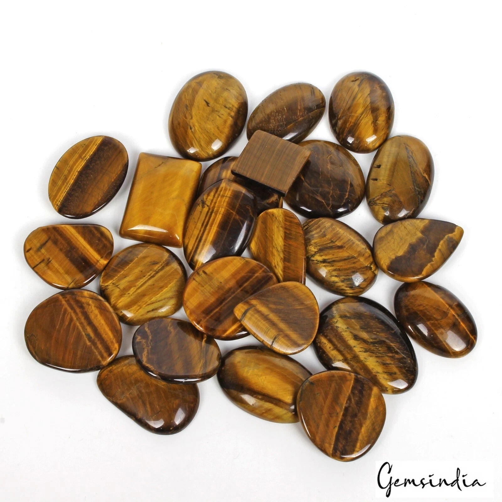 980 Cts Mix Tiger Eye Cabochon Handcrafted Natural 24Pcs Wholesale Lot 20-37mm
