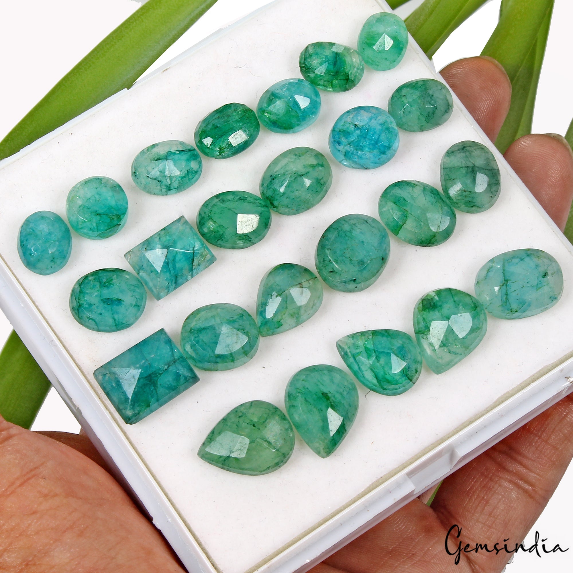 Certified 163 Ct/24 Pc Natural Top Quality Colombian Emerald Oval Cut Loose Gems