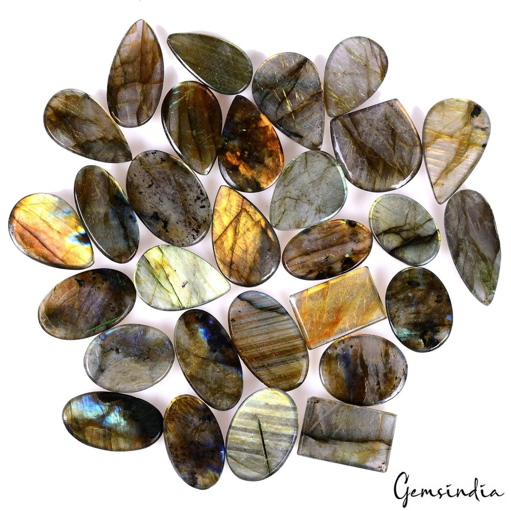 720 Cts/29 Pcs Natural Untreated Multi Shine Labradorite Mix Cab Loose Gems Lot