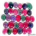 500 Cts/31 Pcs Natural Untreated Multi-Color Onyx Oval Faceted Gems For Jewelry