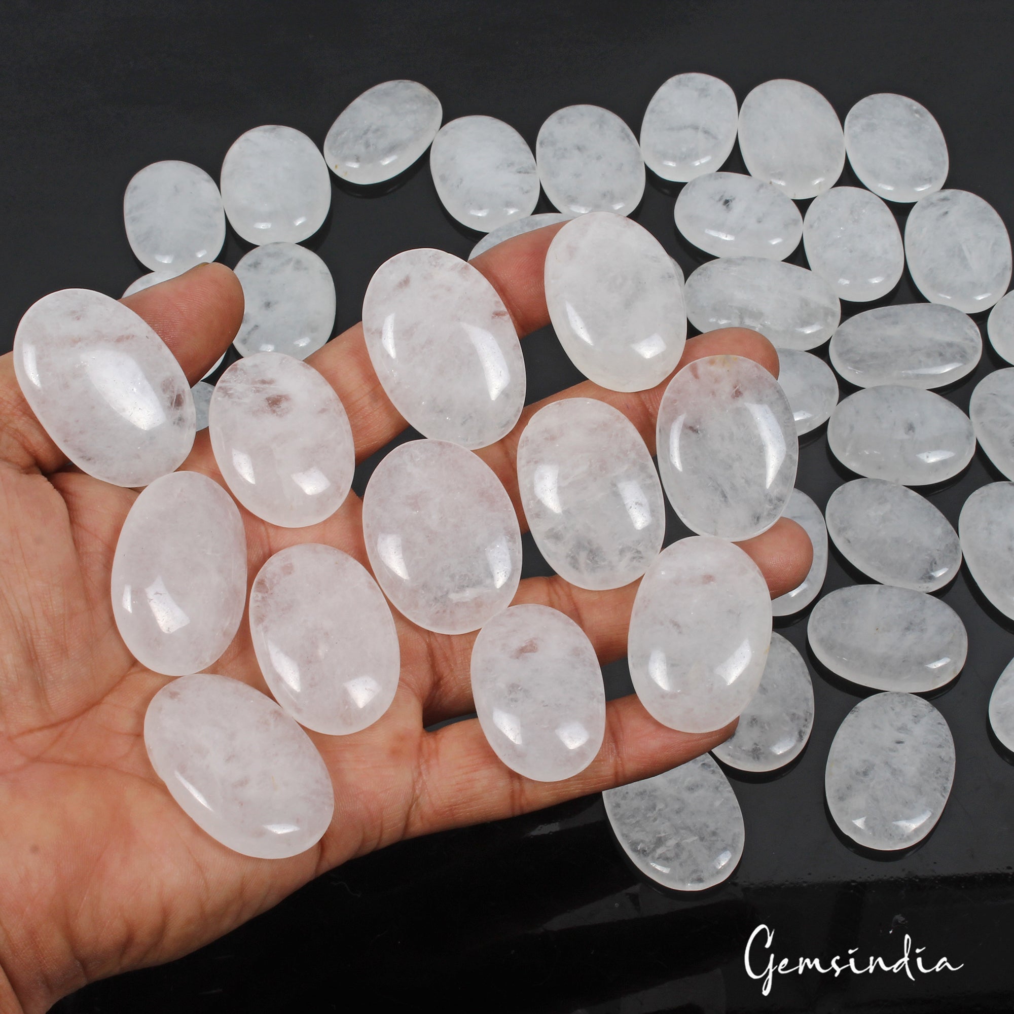 3000 Ct Natural Quartz Oval Cabochon Wholesale Untreated Loose Gemstone Lot 45Pc