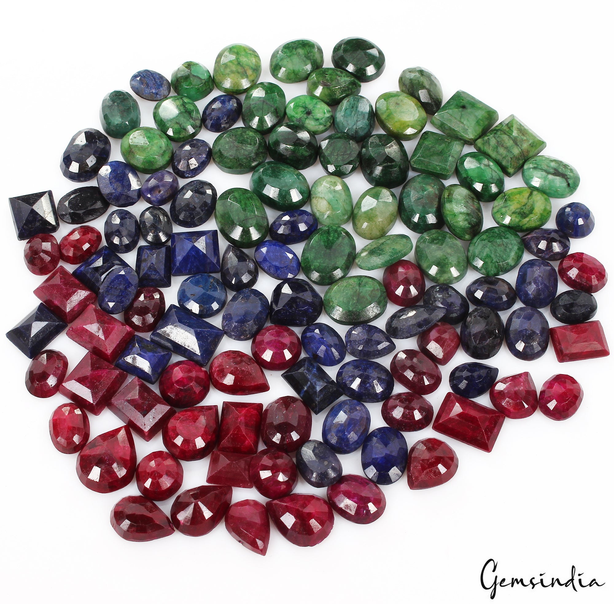 Ruby Lot, Loose Gemstone, Oval, Pear, Round & Rectangular Cut, Color Enhanced — 110 Pieces, 12mm to 20mm, 1300 Ct, Brazil