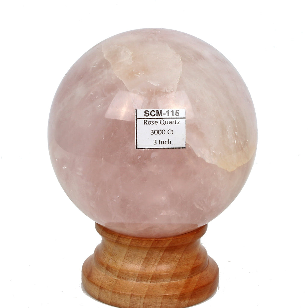 3000 Ct Natural Pink Rose Quartz Healing Crystal Mineral Sphere Gems With Stand
