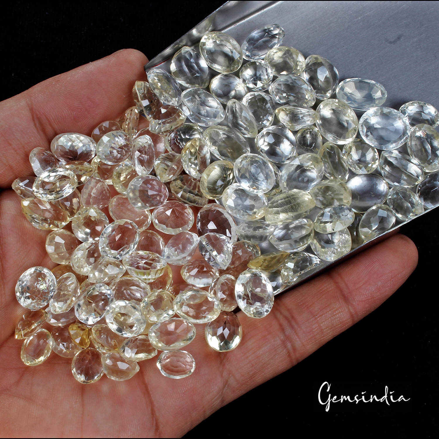 Certified 480 Cts/112 Pcs Natural Lemon Citrine Quartz Oval Cut Gems For Jewelry