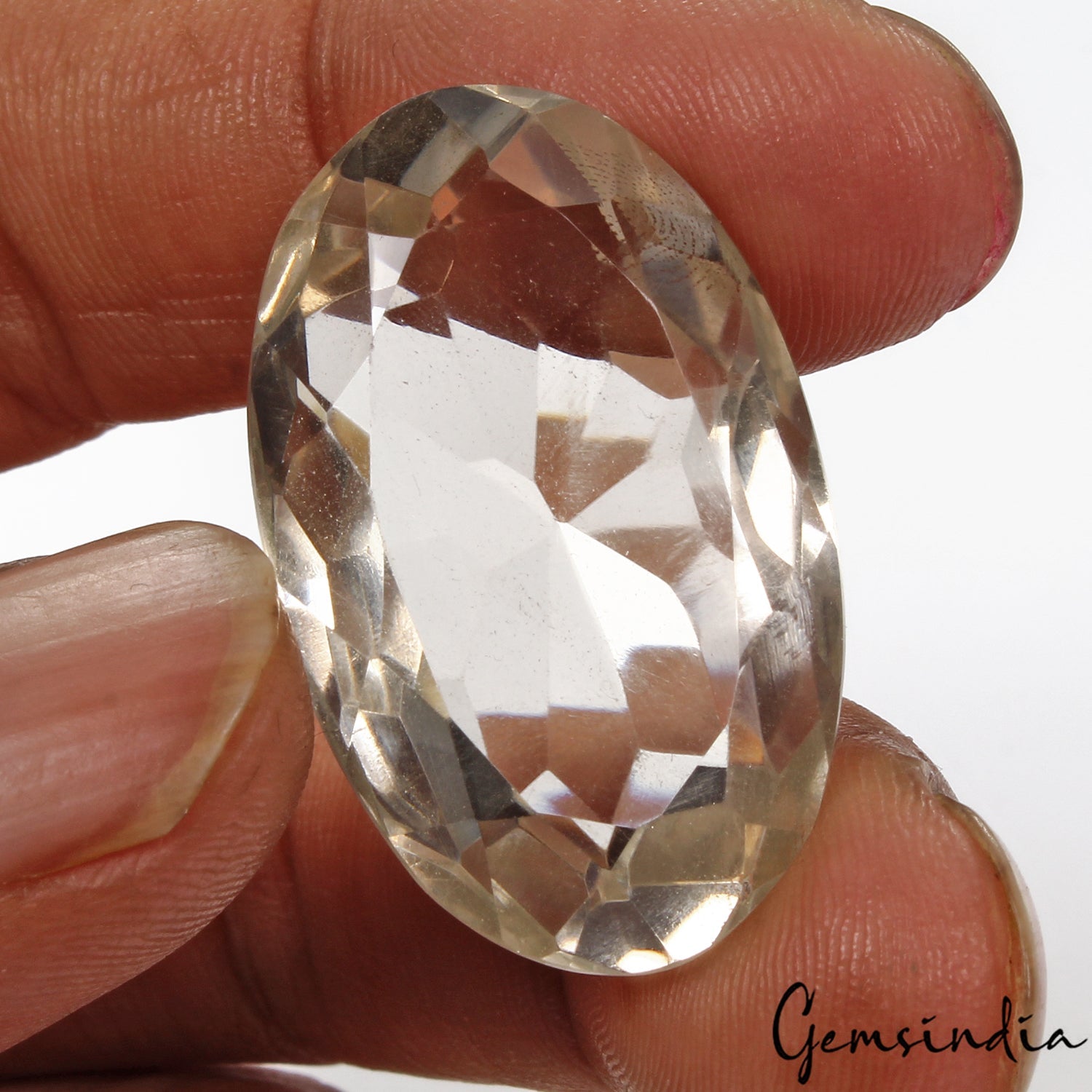 55 Cts Natural Untreated Smoky Crystal Quartz Oval Faceted Loose Gem For Pendant
