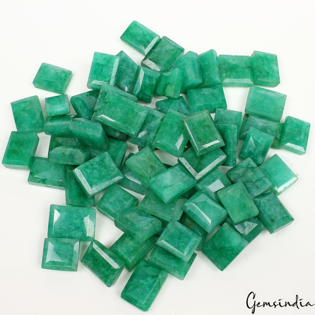 1000 Ct/64 Pcs Natural Brazilian Green Emerald Mixed Baguette Cut Loose Gems Lot