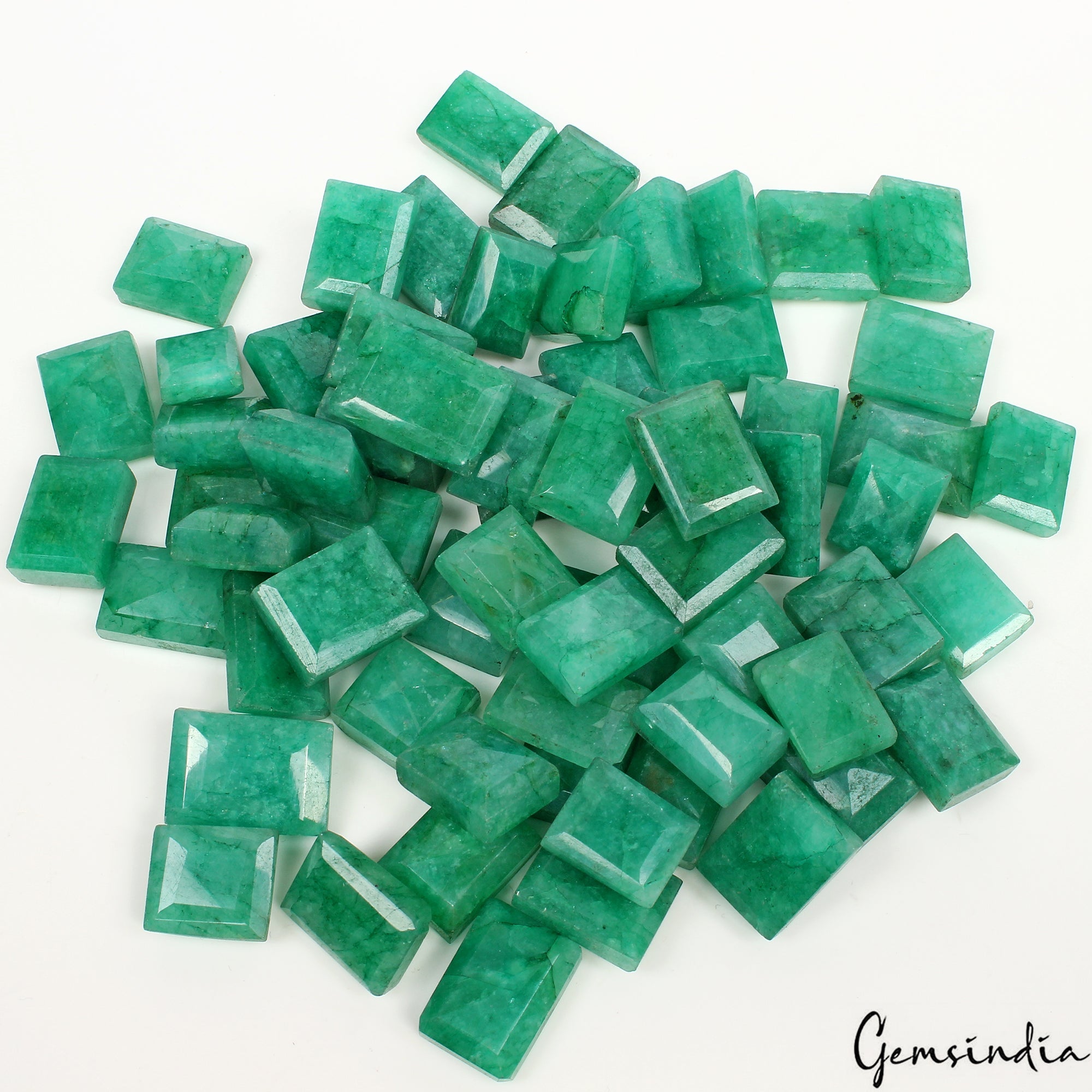 1000 Ct/64 Pcs Natural Brazilian Green Emerald Mixed Baguette Cut Loose Gems Lot