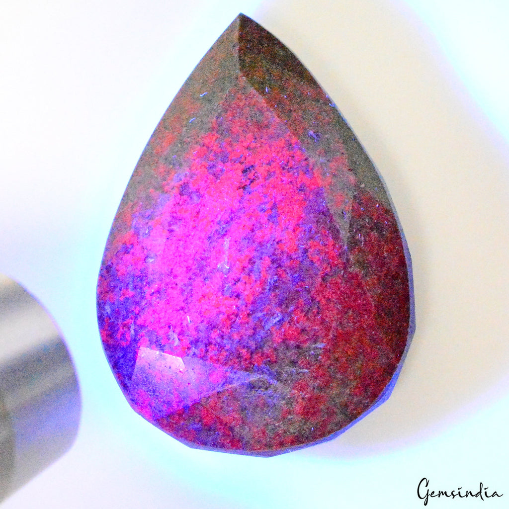 400 Ct Natural Untreated Bi-Color Ruby Kyanite Pear Cut Loose Museum Size Gem