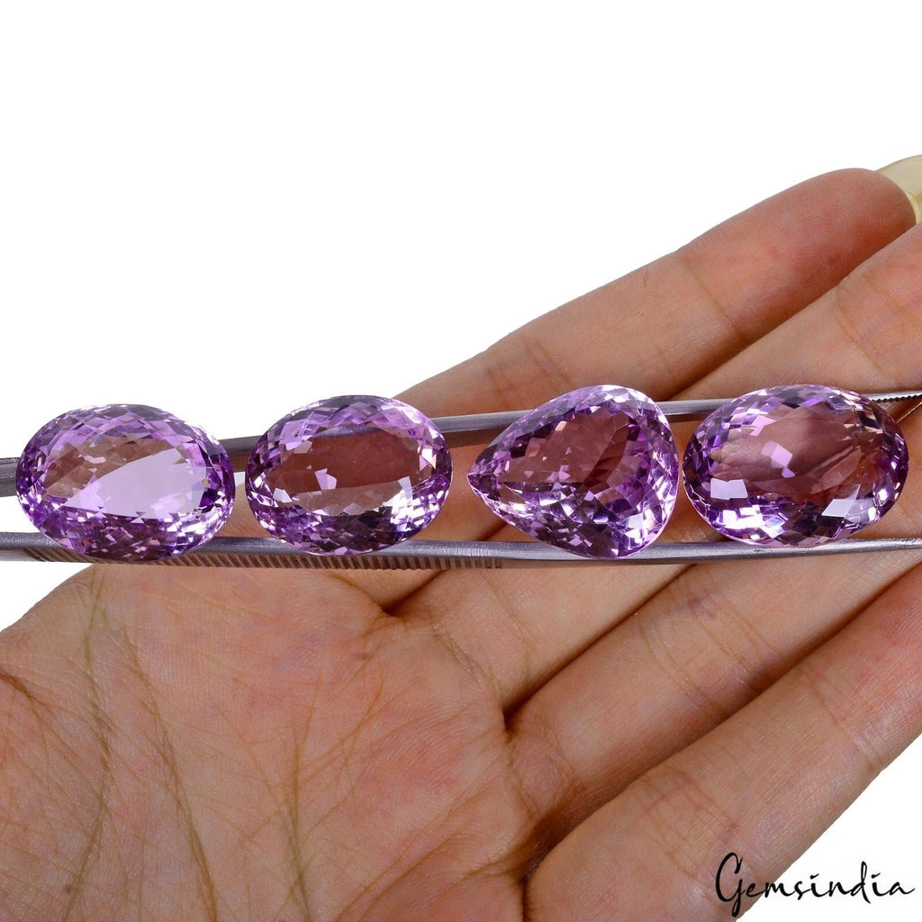 86.70 Ct/4 Pcs Natural Untreated Purple Amethyst Mixed Cut Loose gem For Jewelry