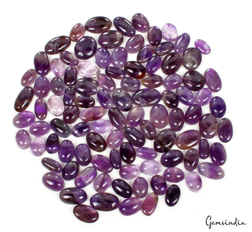 100 Pcs Natural Purple Amethyst Oval Cabochon Loose Gemstone Lot 16-23MM 1150 Ct