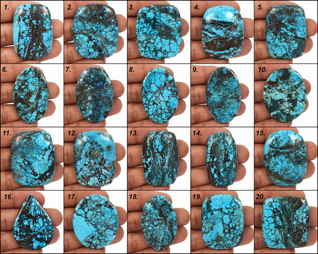 AAA 1900Ct Natural Spiderweb Blue Arizona Turquoise Loose 38-53mm Gemstones~20Pc
