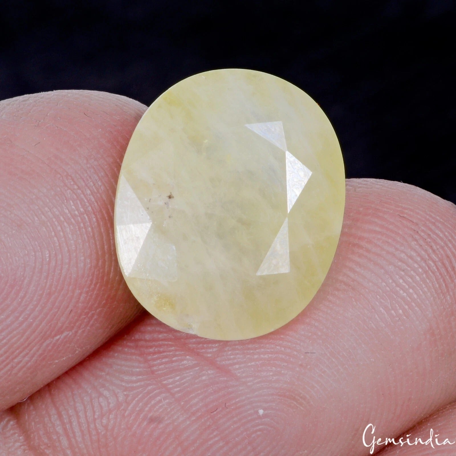Certified 10.80 Cts Natural Ceylon Lemon Yellow Sapphire(Pukhraj) Oval Loose Gem