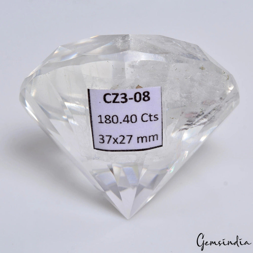 180.40 Cts Perfect Diamond Cut Eye Clean White Crystal Quartz Mineral Rare Gem