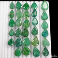 300 Cts/29 Pcs Natural Brazilian Green Emerald Pear Faceted Cut Gems For Jewelry