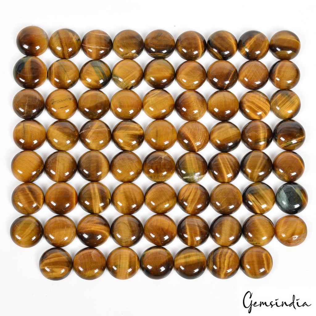 640 Ct/70 Pcs Natural Untreated Tiger Eye Round 14mm Calibrated Gems For Jewelry