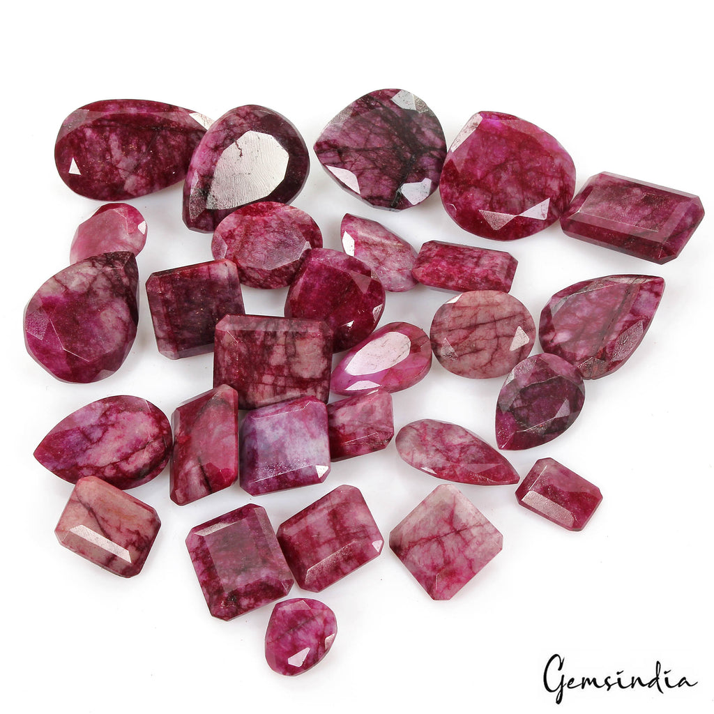 500 Ct/27 Pcs Natural USA Red Beryl Bixbite Mix Faceted Loose Gems Wholesale Lot