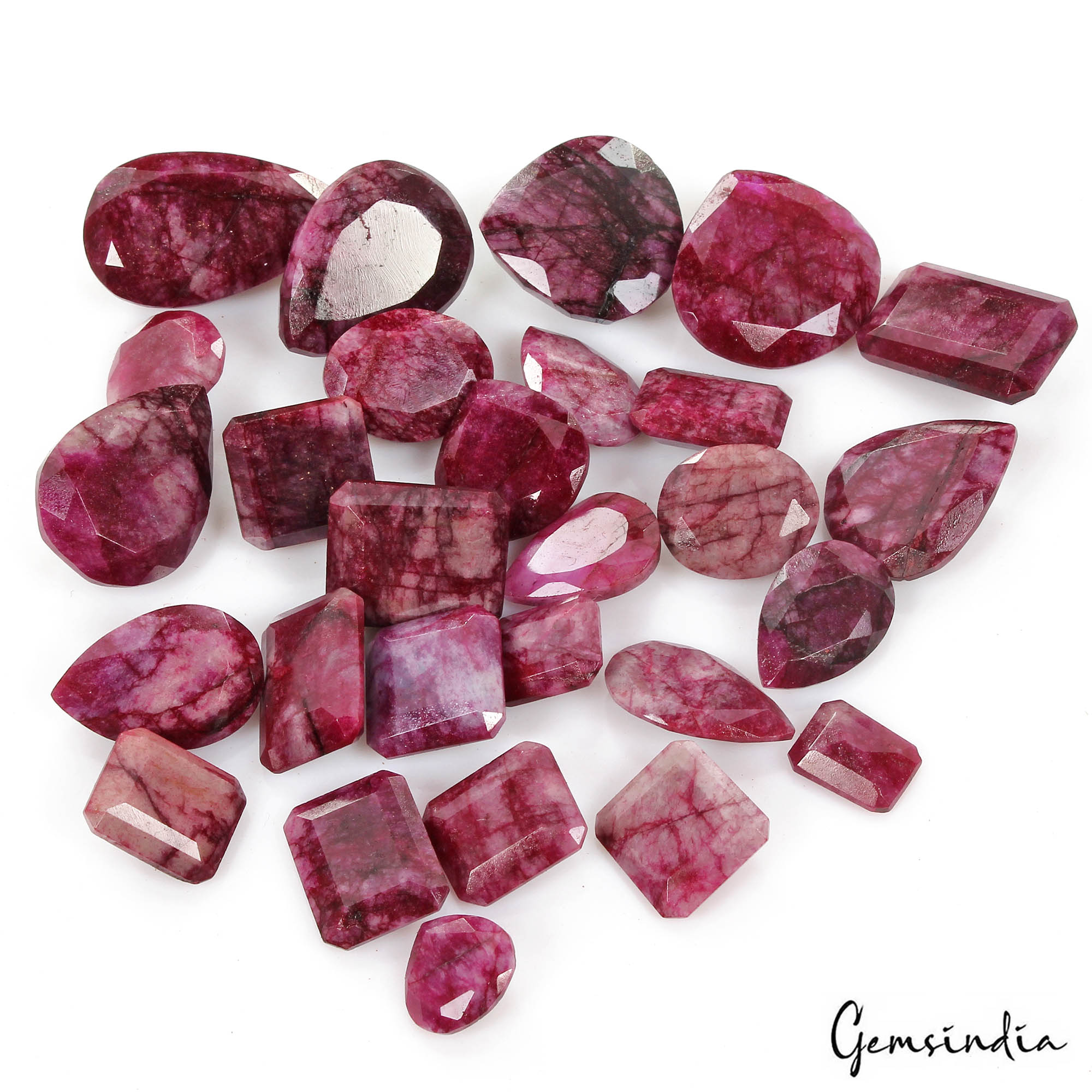 500 Ct/27 Pcs Natural USA Red Beryl Bixbite Mix Faceted Loose Gems Wholesale Lot