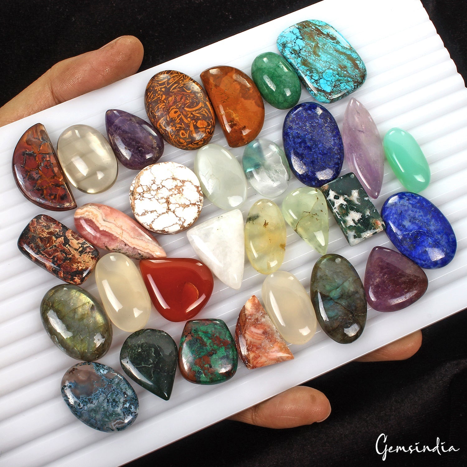 850 Ct Natural Multicolor Assorted Gems Mix Cabochon Loose Gemstone Lot 30 Pcs