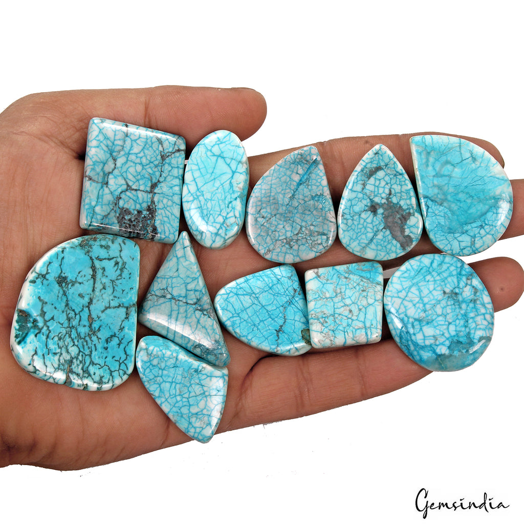 Turquoise Lot, Loose Gemstone, Blue — 11 Pieces, 24mm to 44mm, 610 Ct