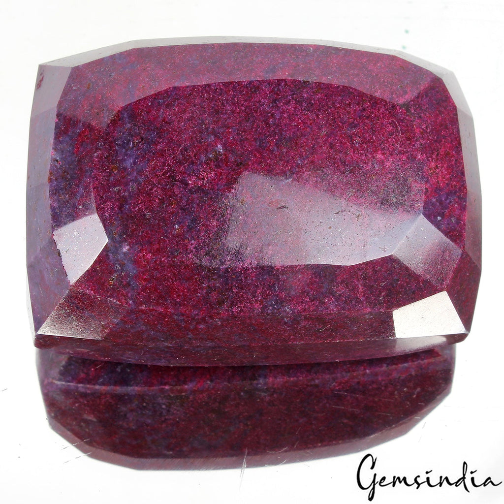 2600 Cts Natural Purple Red Ruby Cushion Faceted Loose Earth mined Huge Gemstone