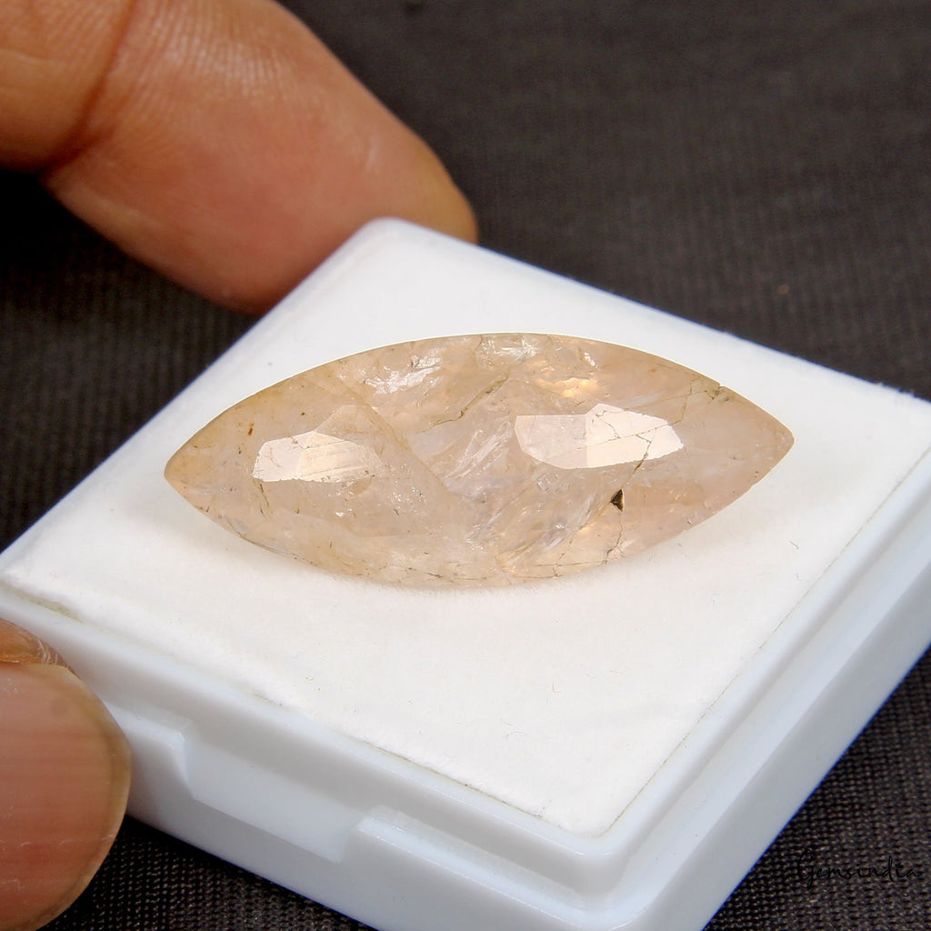 27.60 Ct Natural Untreated Brazilian Peach Morganite Rare Marquise Cut Loose Gem