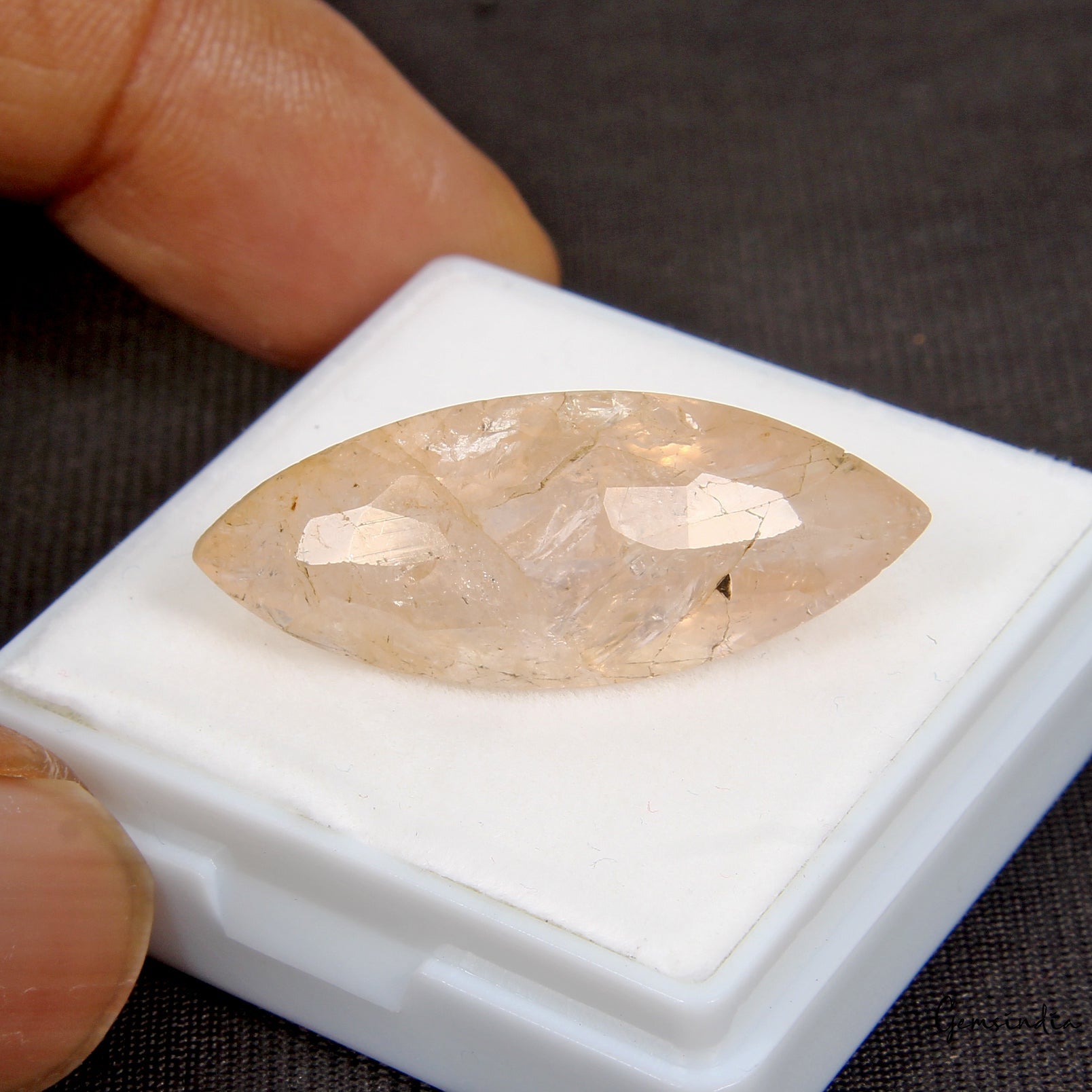 27.60 Ct Natural Untreated Brazilian Peach Morganite Rare Marquise Cut Loose Gem