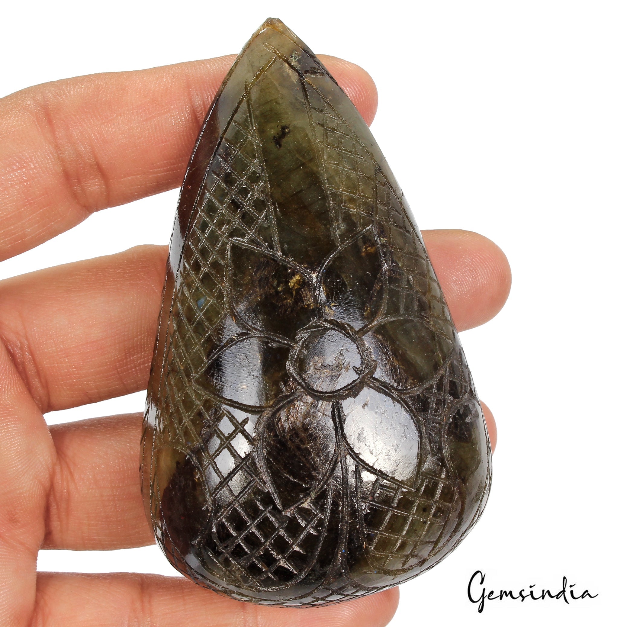 Natural Untreated Multi Shine Labradorire Pear Carving Earth Mined 1030 Ct Gems