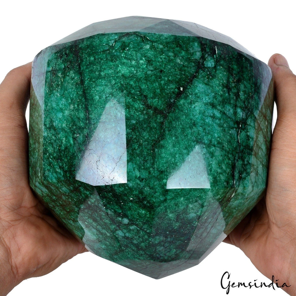 Collector's Grade 5.9 Kilo Natural Green Emerald From Brazil Round Cut Gemstone